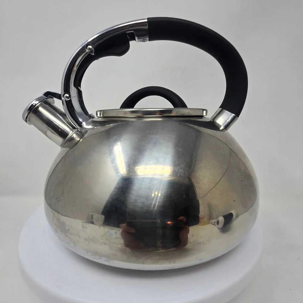 Brandani Stainless Steel‎ Whistling Tea Kettle Induction Gas Electric Stovetop